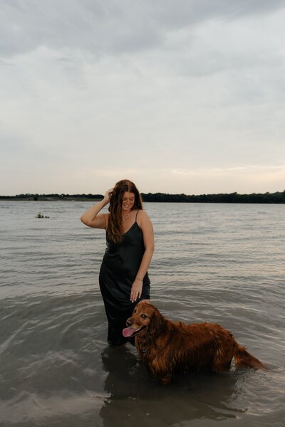 lauren gaubert poses with her dog