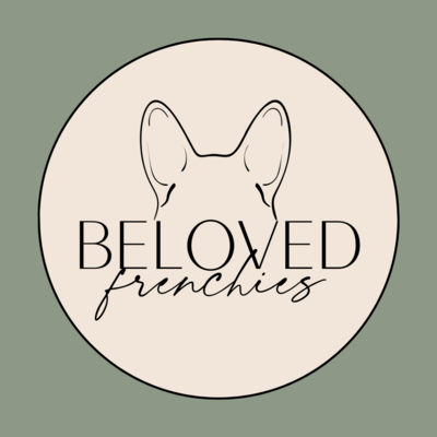 Beloved Frenchies logo with french bulldog ears