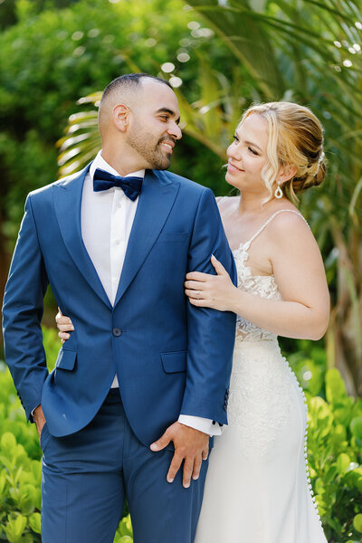 Bride and groom at La Siesta Resort, captured by Claudia Amalia, a wedding and lifestyle photographer based in Miami and Florida Keys, South Florida. Destination weddings available. Portfolio highlight.