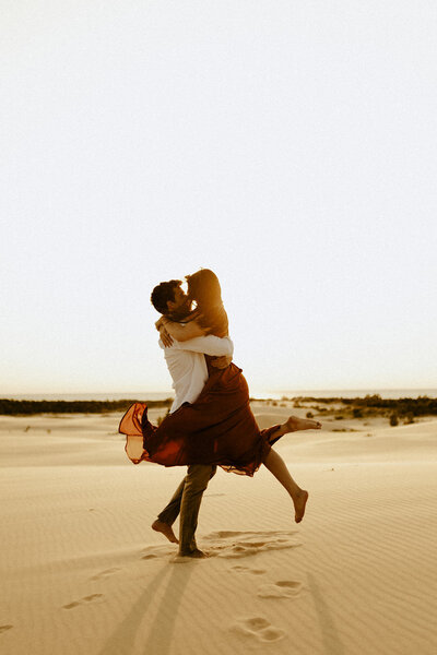 Candid engagement photos in Northern Michigan.