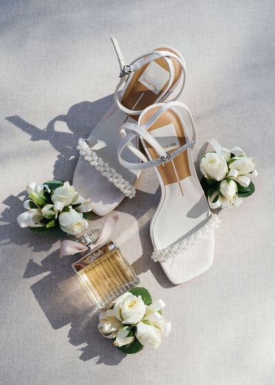 Shot of Wedding Shoes with Floral Details