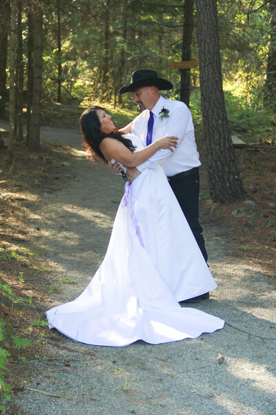 Bayview Idaho wedding groom dancing with bride