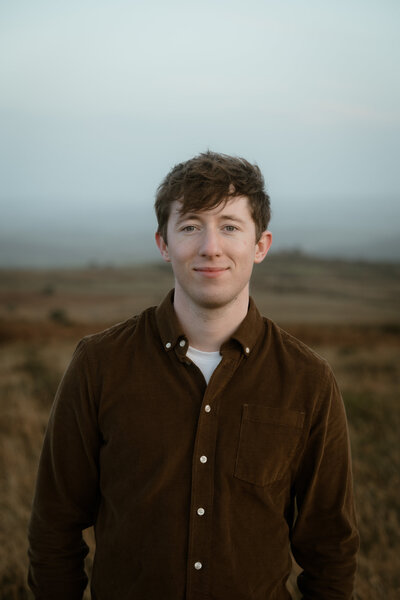 Headshot of Elliot Govier, a wedding photographer based in Devon, captured by Esme Whiteside