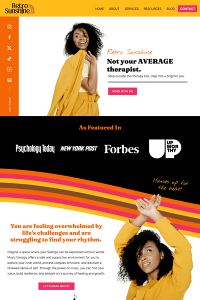 Ipad featuring the Retro Sunshine Showit website template for women entrepreneurs.
