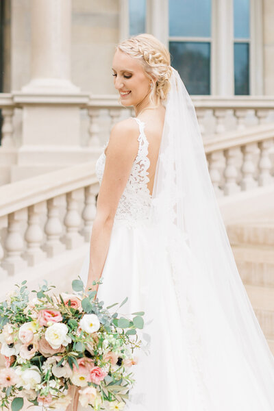 Luxury wedding  image of bride photographed by a Chicago wedding photographer and edited by private photo editors Cultivated Edits