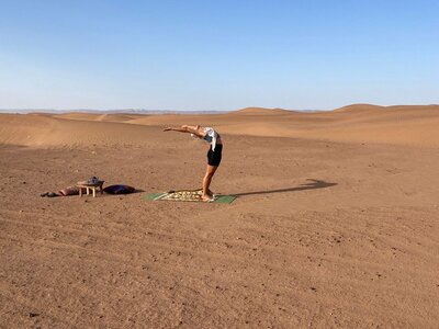 Sol teaches gentle yoga flow , a style she calls nourishing yoga., combining movement, music and meditation. She loves combining her classes with a cacao ritual.