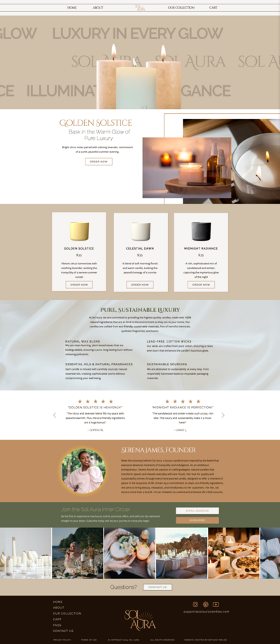 Sol Aura Website Full View