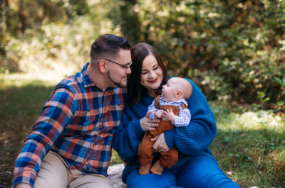 fall family session with newborn  in chattanooga