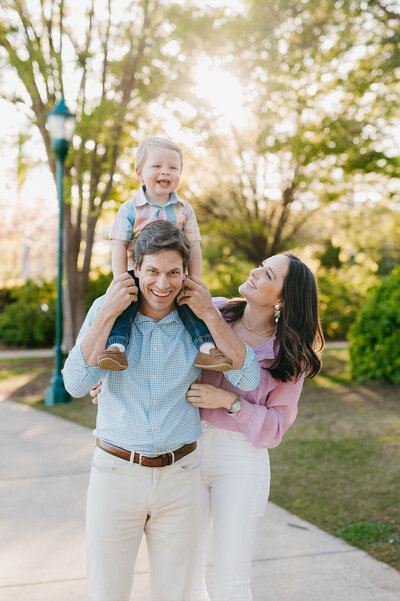 family of 3 at coolidge park session