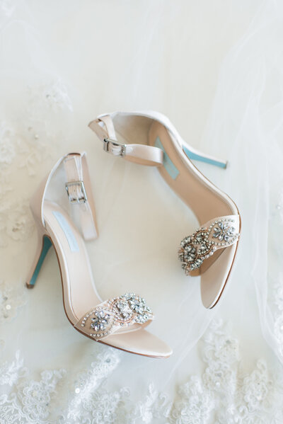 Embellished high heel wedding shoes