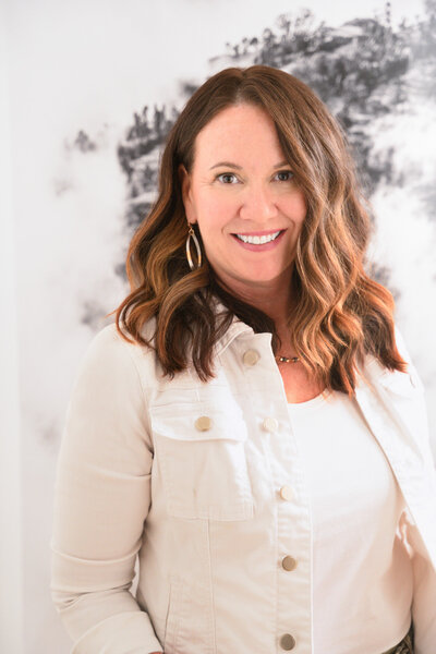 Portrait of Park City interior designer and founder of Chalet + Co Robin Mazzone.