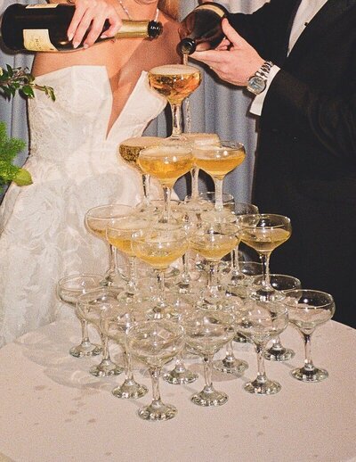 champagne tower fountain at naples florida wedding by Veronica Costa Photography