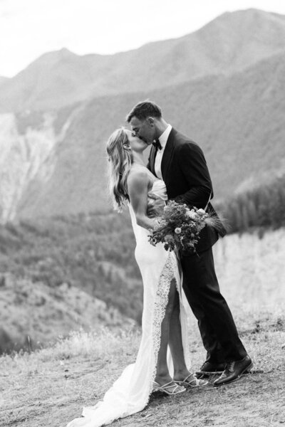 Couple shares first kiss at their alberta wedding