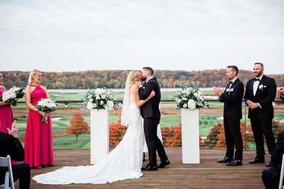 Romantic portrait of the couple at the beach