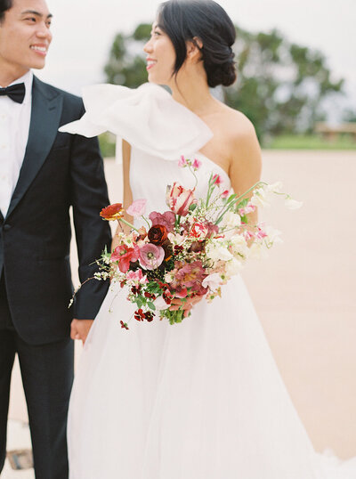 Bride, Groom and Bouquet | Nicole Chapman Design