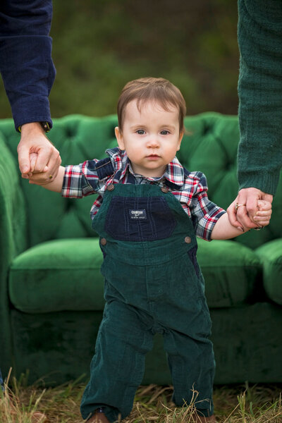 Wisconsin mini-session photo of family at wagner's tree farm