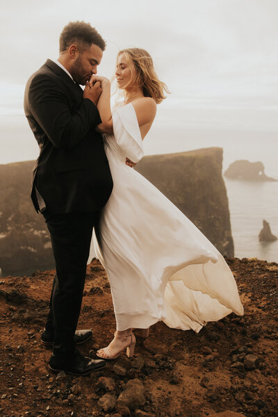 Iceland cliffside elopement
