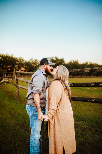 Southern Louisiana couple embracing each other