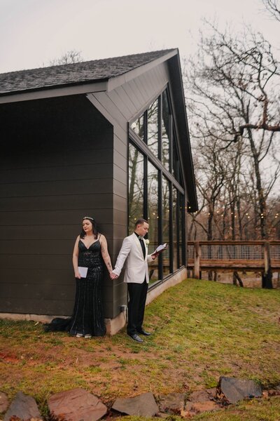 bride and groom share a moment before the wedding