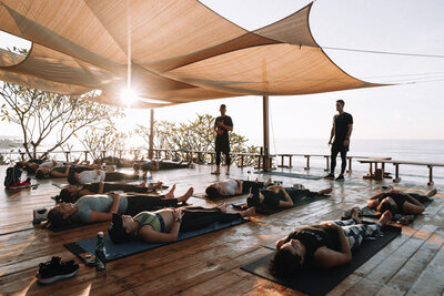 Live Better retreats group on yoga deck