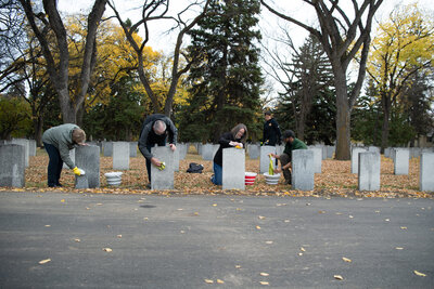 Volunteers restoring tombstones to honor fallen Canadian veterans through Operation Restoration