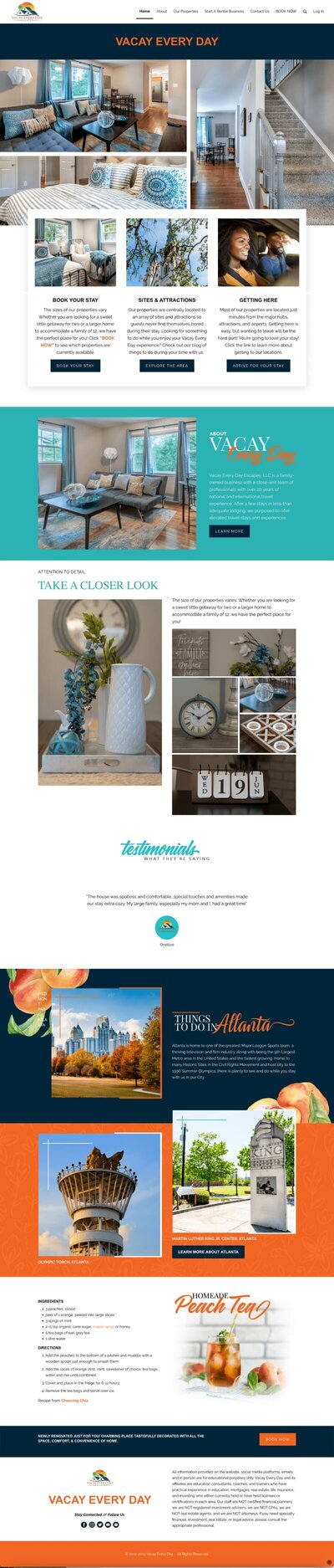 Vacay Everyday Full website preview for build on Simplero. Rachelle Deem website Portfolio