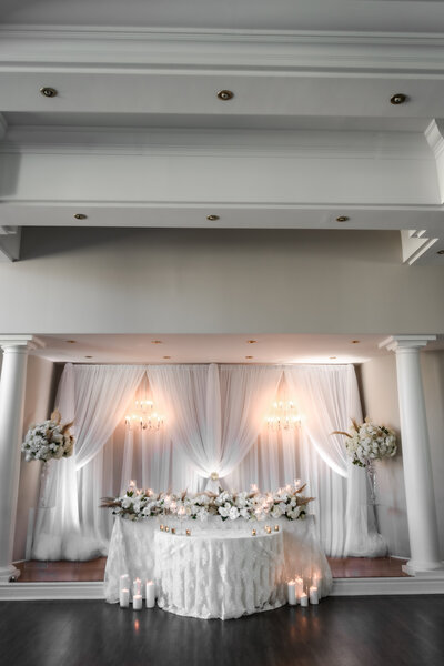 Head Table Decor at Europa Catering