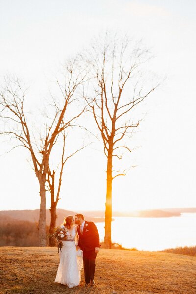 bride and groom walk