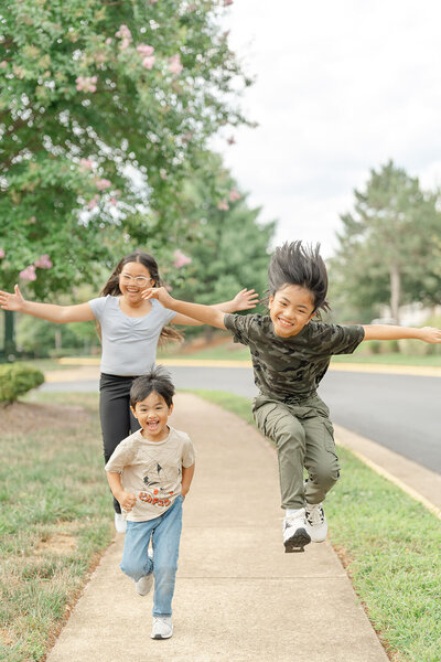 Belle's kids running in McLean, Virginia