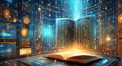 Biblia abierta sobre fondo digital, ilustrando la decodificación moderna del Código Bíblico.