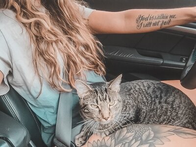 Woman with cat