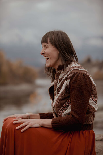 Kootenay yoga teacher laughing