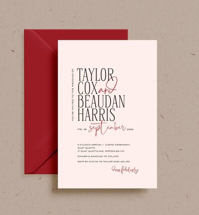 Light sky and dusky blue Big Love invitation by State of Elliott