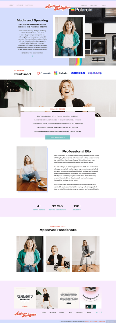 Speaking Page Showit Website Template Showcase