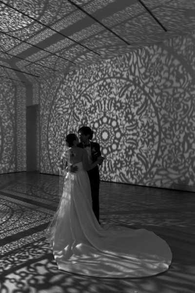Bride groom dance at Peabody Essex Museum in Salem, MA