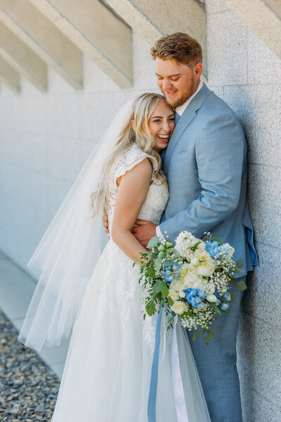 Bride and groom at High Desert Station wedding in Star, Idaho