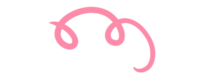 Playful hand-drawn pink swirl accent used in wellness branding
