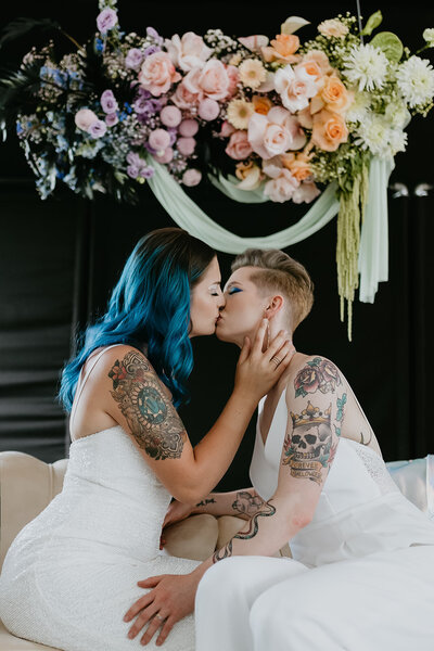 Holographic wedding inspiration with hair by Fox Hair, elegant and trusted Calgary, AB wedding hair stylist, featured on the Brontë Bride Blog.