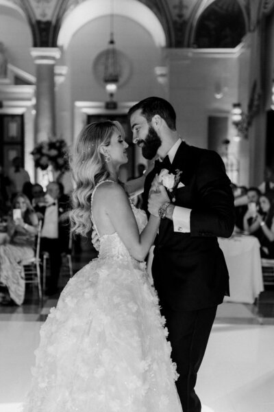 Newlyeds First Dance in Ballroom