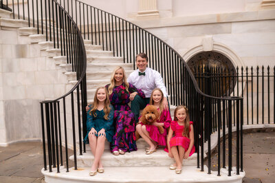 Family poses for Extended Family Photoshoot in Asheville, NC.