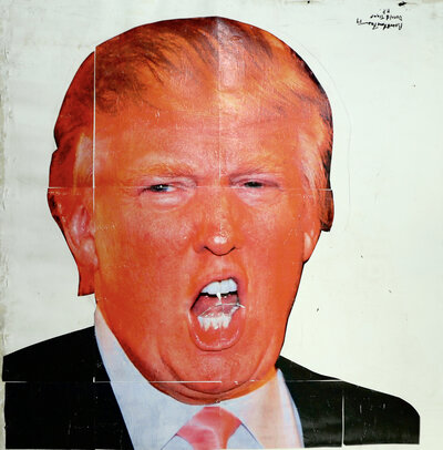 Brent Ray Fraser Donald Trump Mouth Penis Protrusion Back of Trump Gag Portrait Penis Painting 2016 #4