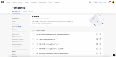 Honeybook email templates for creative service providers Honeybook email templates for creative service providers