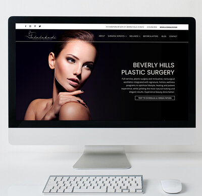 website design on desktop computer