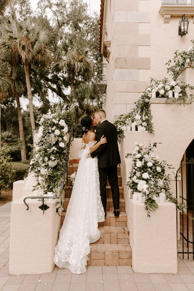 Bride and Groom Kissing
