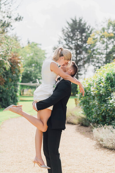 bride and groom taken by a light and airy cheshire wedding photographer