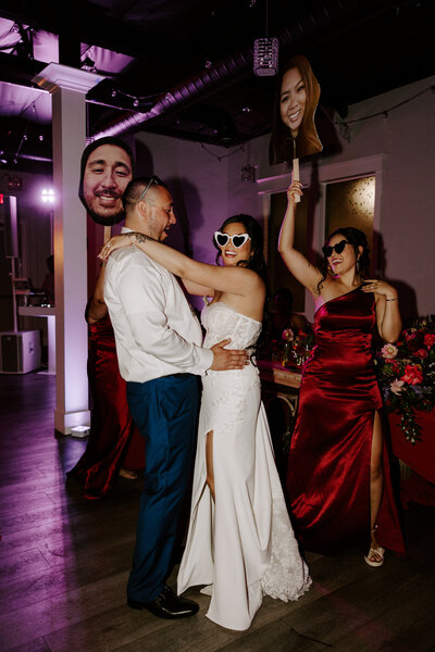 Two partners dance on their wedding day.