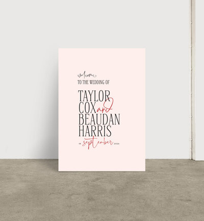 Bar signage for wedding in pastel blue by State of Elliott