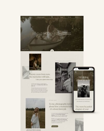 Moody Showit template for wedding photographer