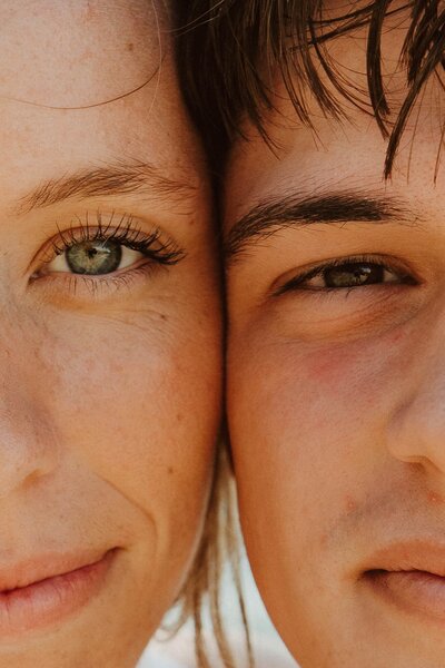 couple embracing on the beach