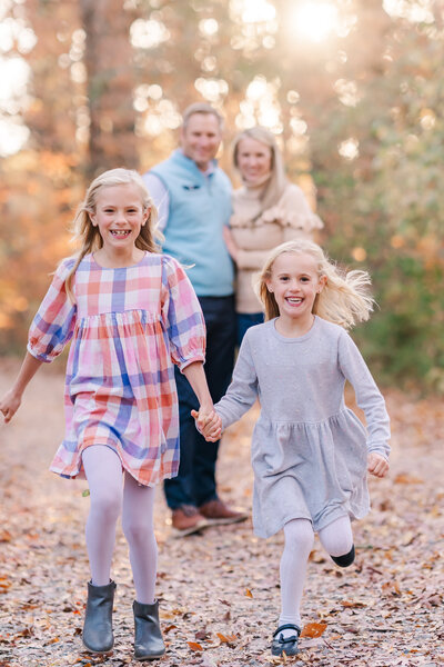 Family on a trail near Chattanooga in the fall